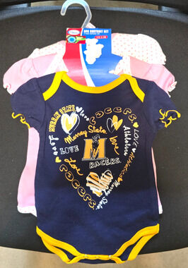 Murray State Racers Baby Girls 3 Piece Bodysuit Set 0-3 Months Pink Navy NWT NEW